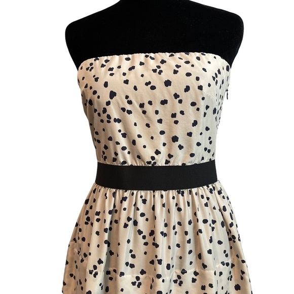 Theory 100% Silk Strapless Tiered Ruffle Skirt Dress All Over Pattern Size 4 - Picture 2 of 10